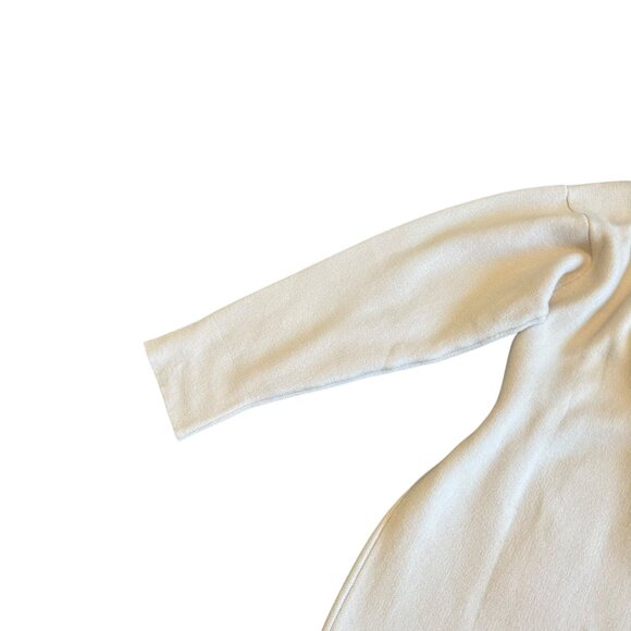 Zoe And Claire Nordstrom Cream Sweater Dress Belt Mock Neck Size Small Women's - Picture 10 of 13